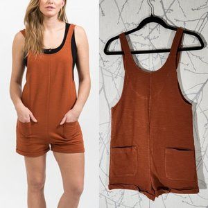 Jackson Rowe Rust Orange Overall Style Romper